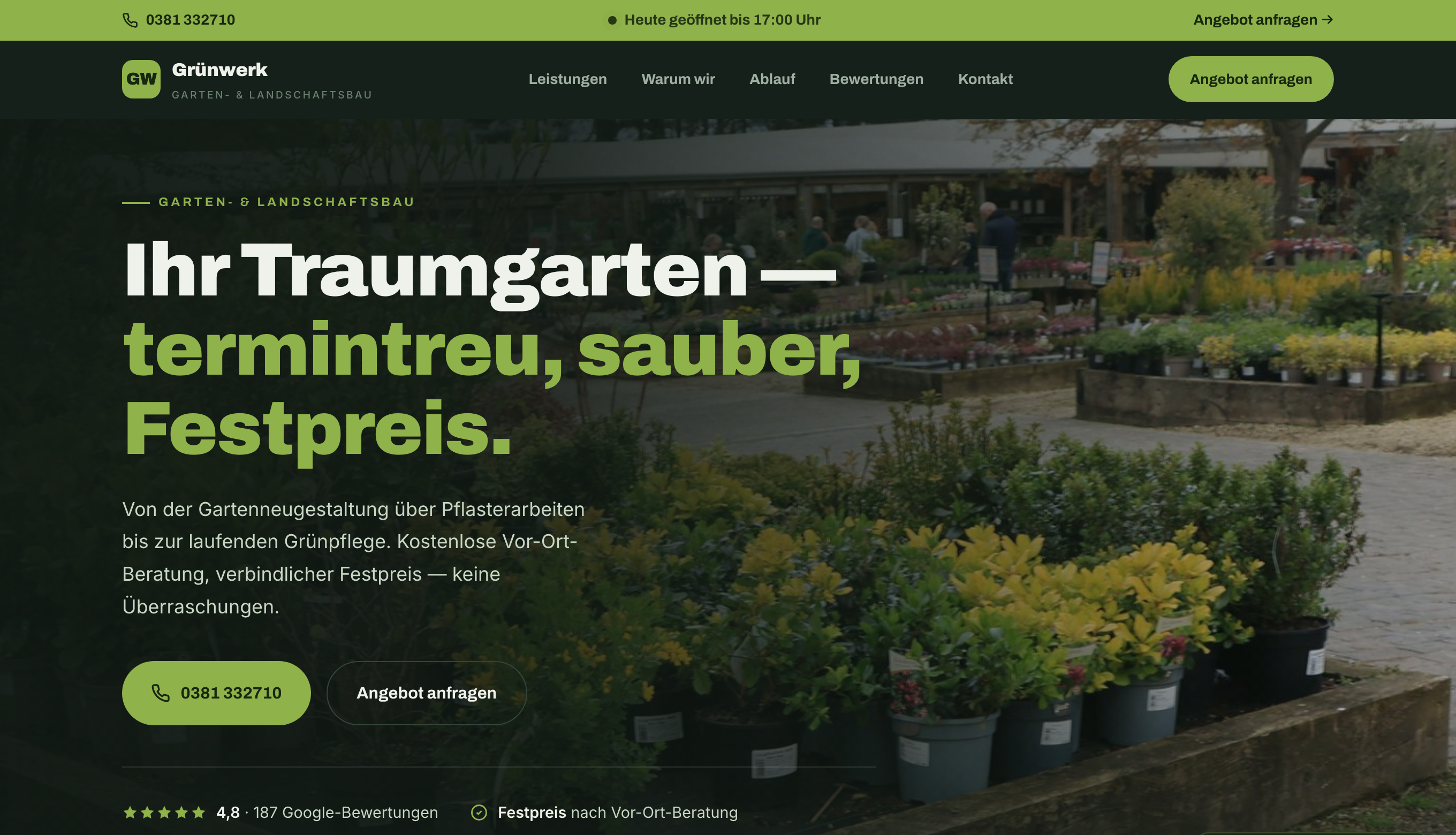 Nachher: neuer Profi-Auftritt für Garten- & Landschaftsbau